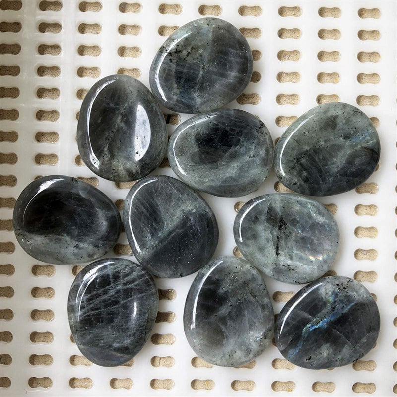 Fekuar Natural Moonstone Crystal Thumb Worry Stone, Hand Carved Healing Crystal Teardrop Pocket Worry Stones for Anxiety Stress Relief Meditation - Image 5